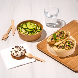 Lunch box La Libanaise, pita tahini, champignons et feta
