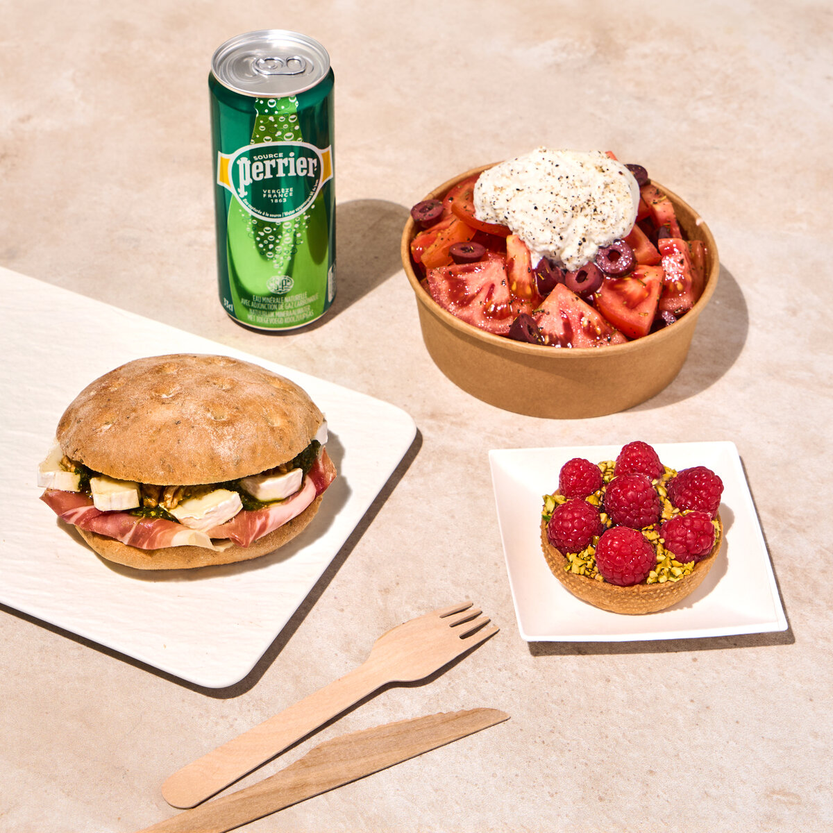 Lunch box L’Italienne, ciabatta jambon de Parme, pesto et chèvre, gamme Premium — Maison Alexandre