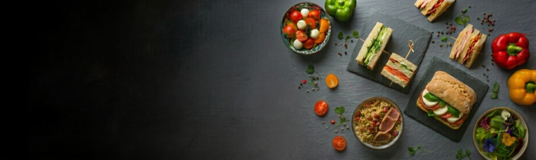lunchbox avec légumes et sandwich