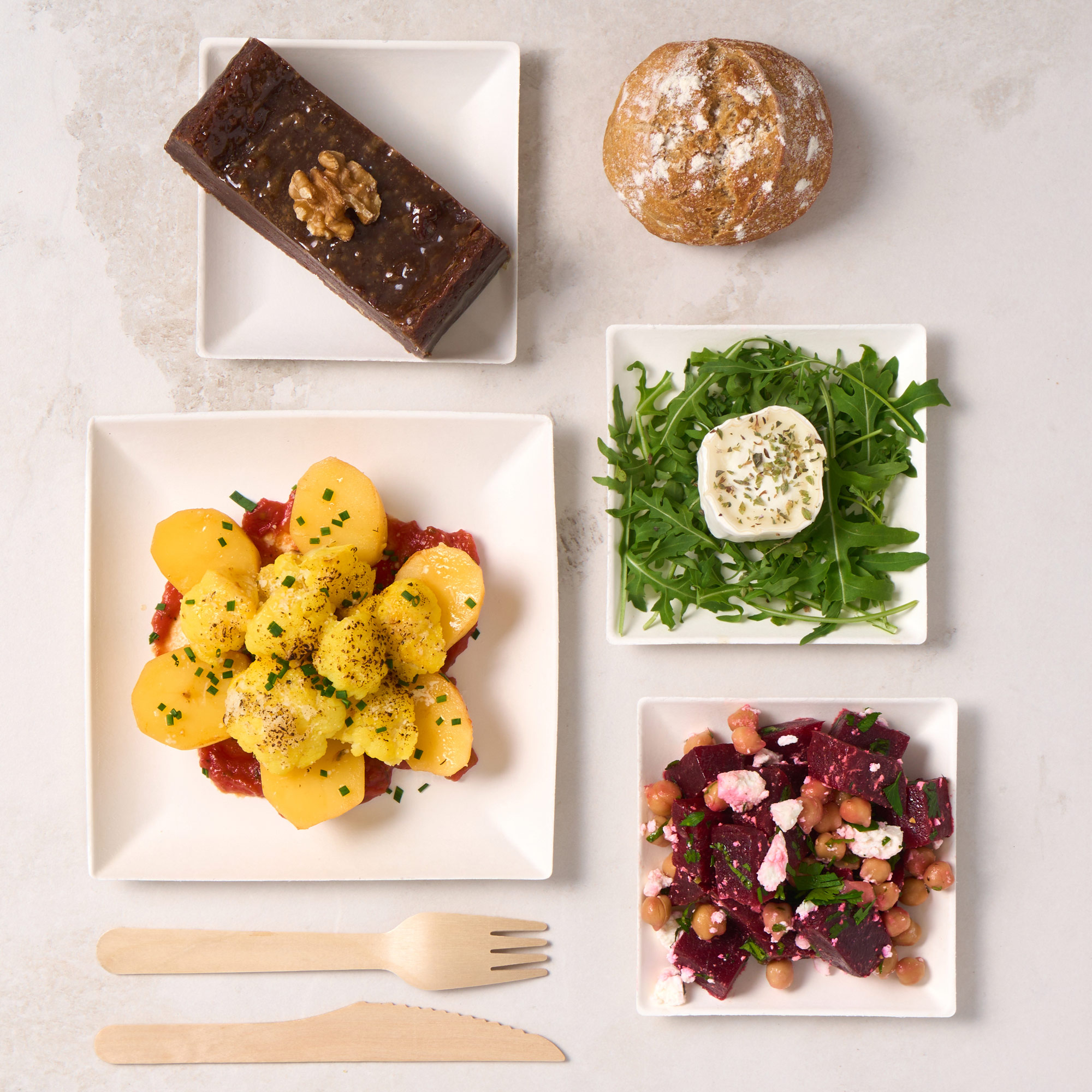 Plateau repas végétarien, chou-fleur gratiné au parmesan, gamme Affaires — Maison Alexandre